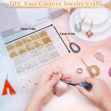2000pcs/Set Earring Making Accessories Kit, Include Hypoallergenic Earring Hooks, Findings, Backs, Jump Rings, Suitable For Jewelry Making, Bracelet, Necklace, And Phone Charms