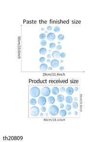 1 Set Creative Wall Sticker, Blue Bubble Pattern Self-Adhesive Wall Stickers, Bathroom Toilet Home Decoration Glass Stickers, Wall Decor Decals Home Bathroom Decor Bath Rug Floor Carpet Fall Decor Bathroom Accessories