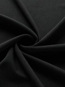 Camiseta de tirantes transpirable de verano para hombres con dobladillo en forma de arco, adecuada para exteriores, gimnasio, correr, deportes - Negro - Ver 4