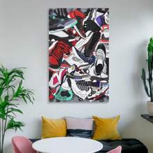 1pcs Framed Fashion Aesthetic Sneakers Art Poster Painting Canvas Print, Cool Shoe Store Decoration Suitable For Living Room Bathroom Bedroom Hotel Apartment Villa Gallery Teenager Room Shopping Mall Shoe Cabinet Classroom Home Office Wall Decoration Ready To Hang - 彩色 - 查看 6