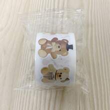500 Stick/Roll Brown Bear Sticker Tags, Cake Clean Toothpick Decorations, Cartoon Plush Bear Day Thanks For Decorating Gift Box Crafts - Multicolor - View 10