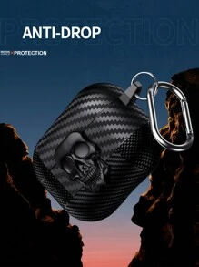 Custodia protettiva compatibile con Apple AirPods 4 di 3a generazione, conpattern in fibra di carbonio per AirPods Pro 2, con chiusura a blocco metallico, 1/2 confezione completa, antiscivolo