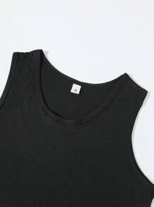 Conjunto de pijama de mujer con top sin mangas en unicolor y pantalones con estampado floral ditsy, ropa de alta gama de estilo francés para el verano - Multicolor - Ver 4