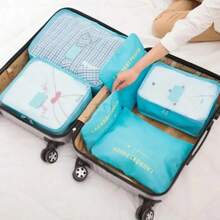 6-Piece Large Size Travel Organizer Portable Suitcase Organizer Clothes Shoes Makeup Bag Luggage Organizer Travel Storage Bag