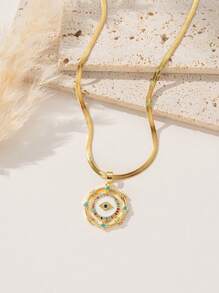 1pc Stainless Steel Bohemian Style Necklace, Fashion French Hip-Hop Casual Minimalist Versatile, Suitable For Daily Wear, Street, Valentine's Day, Party, Holiday