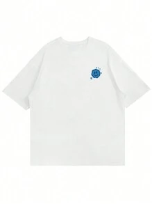 Áo thun nam tay ngắn cổ tròn, kiểu dáng thường ngày, in khẩu hiệu và chữ, thích hợp cho kỳ nghỉ biển và mặc hàng ngày, mùa hè. - trắng - Xem 8