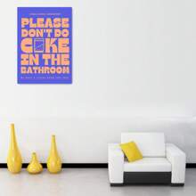 1 pieza Pintura en lienzo sin marco con cita "Por favor, no lo hagas en el baño" Impresión de "Lindo trasero" Regalo divertido Decoración de pared de baño Cartel de arte