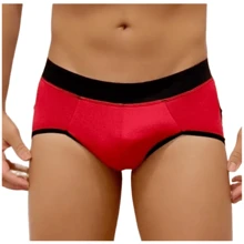 Sexy Jockstrap Briefs With Open Back - Rojo - Ver 3
