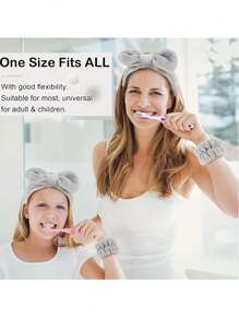 Set de 3 diademas faciales (diadema con lazo, diadema + muñequera, muñequera de toalla) - Diadema y muñequera reutilizables para spa, diadema esponjosa de unicolor, diadema de felpa, diadema de yoga, diadema de fibra fina, muñequera de mujer, diadema para maquillaje facial con banda elástica ajustable - Adecuado para limpieza de baño, artículos esenciales de viaje y regalos, diadema para el cuidado de la piel, belleza, productos para el cuidado de la piel, spa, autocuidado, herramientas para el cuidado de la piel, cuidado facial, suministros para esteticistas, piel, limpiador facial - Multicolor - Ver 6