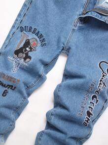 Boys' Fashion Casual Street Style Embroidery Straight-Leg All-Season Jeans