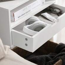 NKD03-W, Floating Nightstand Wall-Mounted Bedside Table Cabinet Wall Shelf Floating Shelf With Drawer - White - View 9
