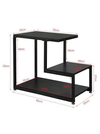SoBuy FBT65 SCH, Side Tafel End Coffee Living Room Storage Shelf, Zwart view 5