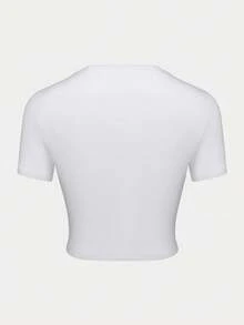 Letter Printed Short T-Shirt, Y2K Spring And Summer Short-Sleeved Crop Top, Women's