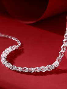 1条925纯银凤凰尾链手链，简约时尚，适合女性日常佩戴，情人节礼物 - 銀色 - 查看 3