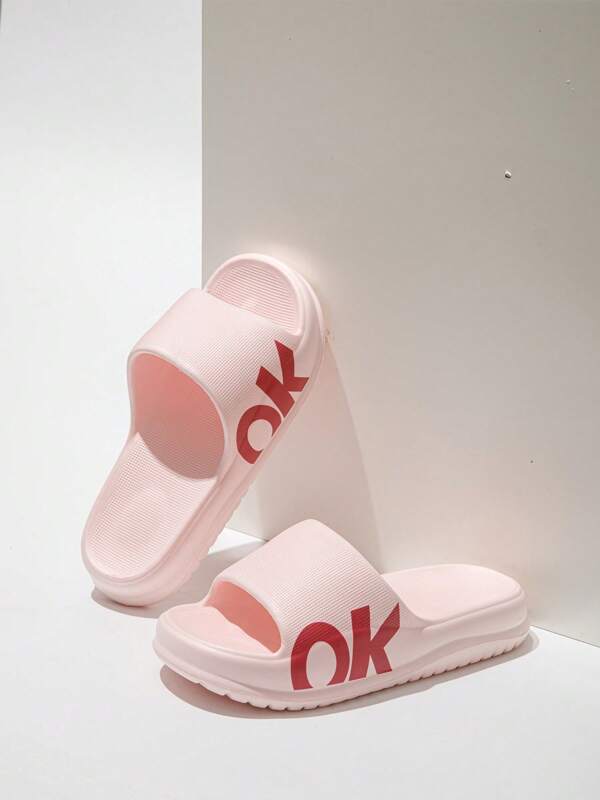 Women's Thick Sole Slippers, Comfortable, Non-Slip, Fashionable For Indoor Use, Home, Bathroom, Spring/Summer Outdoor Wear