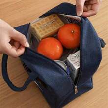 1pc Insulated Lunch Bag, Thermal Lunch Box Bag With Carry Handle For Office Workers And Students, Large Capacity To Keep Food Fresh And Delicious
