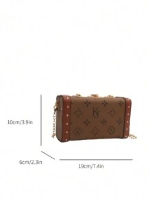 New Fashionable Niche Chain Shoulder Bag, Classic Print, Shoulder Crossbody Bag, High-End Versatile Retro Floral Small Square Bag, Phone & Coin Pouch, Valentine's Day Gift
