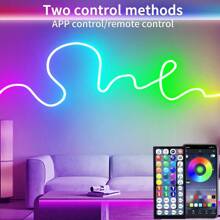 Segrass LED Neon Lights Strip 30M 24v RGB LED Neon Light Strip With RemoteAPP Control IP65 Waterproof Flexible Neon LED Strip Lights For Bedroom Room Outdoors Decor 2 Rolls Of 50ft - 30m - View 2