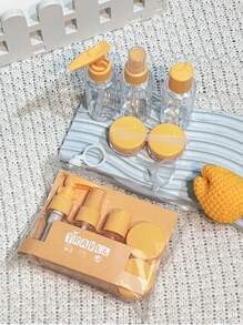 7pcs Travel Toiletries Bottle Set, Leak Proof Travel Container Spray Bottle, Women's Can, Men's, Shampoo And Toiletries Bottle, Make-Up Water And Bath Gel, Portable Accessories Storage - Multicolor - View 3