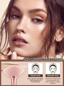 30pcs Makeup Sponge Set Includes 20 Soft Bristle Makeup Brushes: Powder Brush, Blush Brush, Contour Brush, Foundation Brush, Nose Brush, Eyeshadow Brush, Eyebrow Brush, Lip Brush, Detail Brush + 2 Makeup Sponge + 4 Triangle Powder Puffs + 2 Finger Powder Puffs + 2 Round Powder Puffs, Suitable For Liquid Makeup - Baby Pink - View 5