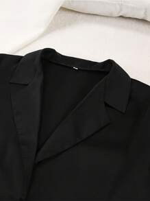 Suit-Style Pajamas, Home Clothes, Ladies' High Sense, Can Be Worn Outside, Pajamas Suit, Tops And Bottoms - 黑色 - 查看 5