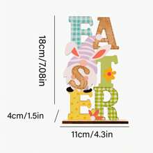 1 PIEZA Ornamento de conejo con doble hilera de letras - Ideal para bodas y decoración del hogar, encaja bien como decoración central redonda para la sala de estar, el dormitorio, la mesa de centro, mejor regalo para Pascua