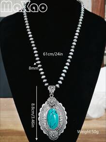 Vintage-Inspired Large Concho Pendant Multi-Layered Necklace For Women, Available In Different Colors To Match Various Outfits, Great As Self-Purchase Or Gift For Best Friends, More Vintage Styles Available In-Store