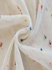 1 件波西米亚风彩虹糖果条纹刺绣薄纱窗帘，杆袋设计，易于悬挂，柔软涤纶面料，彩虹条纹刺绣，有多种尺寸可供选择，满足不同需求，适用于卧室、浴室、客厅、厨房、办公室、家居装饰