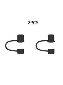 6 pièces/2 pièces Couvre-pailles réutilisables en silicone compatibles avec le couvercle du gobelet , bouchon anti-fuite, anti-éclaboussures et anti-poussière - Multicolore - Voir 20