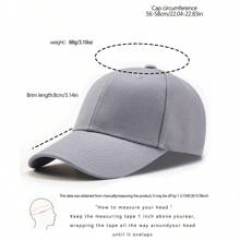 [Custom-Made] 1pc Solid Color Hard Top Baseball Cap With Customizable Embroidered Content, Suitable For Men And Women, Large Head Size Makes Face Look Smaller - Multicolor - View 6