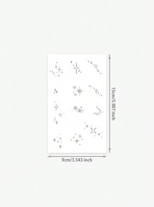 1pc Waterproof, Sweat-Resistant & Washable Temporary Tattoo Sticker With Sparkling Star, Crescent Moon & Glittering Finger Patterns, Fashionable & Suitable For Fashionable People For Daily Use