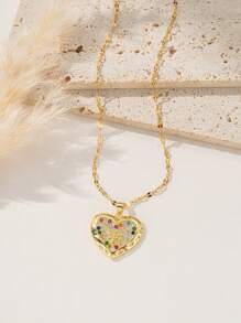 1 pieza Collar colgante de cereza de acero inoxidable dorado, estilo francés de hip-hop de moda, casual y minimalista, versátil, adecuado para uso diario, calle, San Valentín, fiesta, vacaciones