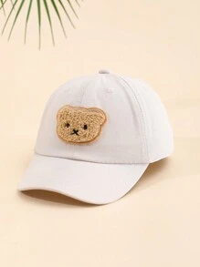 1pc Plush Bear Children & Teens Baseball Cap, Adjustable Snap Closure, Breathable Lightweight Moisture-Wicking Soft Simple Cute Design, Suitable For Daily, Vacation, Outdoor Activities, Gift