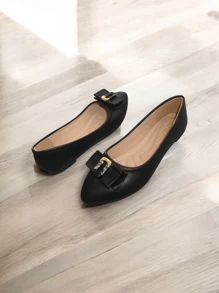 Women's Versatile Casual Comfortable Solid Color Flat Shoes - Black - View 3