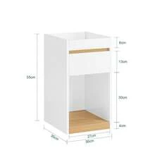 SoBuy Bedside Table Nightstand Sofa Side Table End Table Telephone Table White And Natural W30 X D35 X H55cm FBT137-W - White - View 2