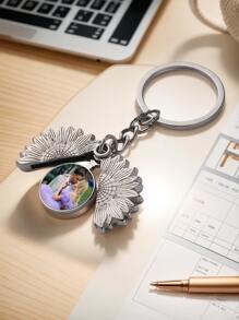 1Pc Custom Sunflower Photo Keychain Gifts For Women Men Girls Encouragement Inspirational Gifts Sunflower Photo Locket Keychain Keep Going Key Ring Personalized Sunflower Keychain, For Anniversaries, For Valentine's Day, For Mother's Day, For Birthdays, For Children's Day, For Father's Day, For Graduation, For Weddings, For Housewarming Office, School, Home, Valentine Day, Valentine Day Decor