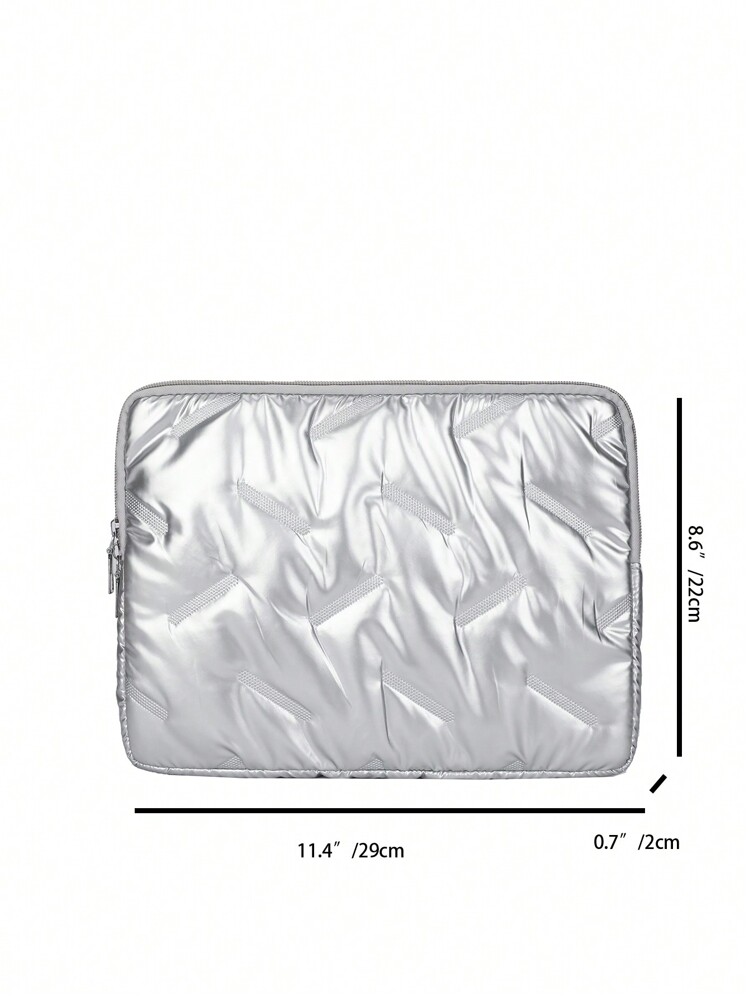 Laptop Sleeve Bag, Star Pattern Handbag Protective Cover Fits 13/13.3/14/15/16 Inch Laptops, Air/Pro, M3/M2/M1 Max, PC Notebooks, Chromebooks, Silver Stripes - Silver - View 4