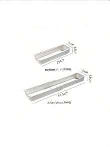 1pc Expandable Utensil Organizer, For Neatly Storing Kitchen Items, Cutlery And Tableware In Cabinets Or Drawers, Suitable For Autumn Decor, Festival Decor, Home Decor, Bedroom Decor - White - View 13