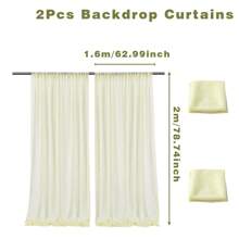 Fondo de hilo de tul de boda de gasa marfil, tela transparente de cristal, decoración rústica para de cumpleaños y boda, 1,6x2m, 2 uds. - 2 - Ver 2