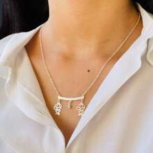 Necklace Children Couple Boy Girl Three Four Sons Daughters Boys Girls 925 Silver Plated - Bạc - Xem 11