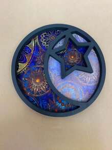 1月星盘，中东斋月节木盘，零食糖果巧克力圆形星盘月亮盘，创意灯光奢华水果盘，适用于家庭客厅，茶几，餐厅，餐桌家居装饰 - 彩色 - 查看 8