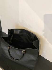 Dedoo 女包2024新款时尚大气大容量单肩手提包手拿包通勤女士包手提包，逛街上班旅游购物的最佳选择。 - 黑色 - 查看 8