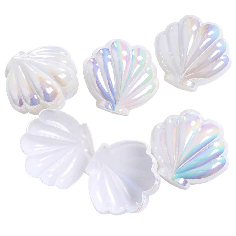 5/10 Pieces Mermaid Faux Pearl Shell Set, 2.75 Inch Refillable Shells ...