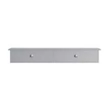 SoBuy FRG43-HG Wall Cabinet Bathroom Cabinet Hanging Shelf Wall Shelf Wall Wardrobe With 2 Drawers Hanging Cabinet Light Grey WDH Approx. 64x10x15cm - Grey - View 4