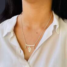 Necklace Children Couple Boy Girl Three Four Sons Daughters Boys Girls 925 Silver Plated - Bạc - Xem 3