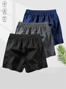 3 pares de shorts deportivos para hombre, shorts de playa de secado rápido y transpirables, para primavera/verano