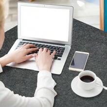 Felt Desk | Computer Desk(36x12Inches) | Large Felt Mouse Pad And Keyboard | Desk Protector Office | Dark Gray - 深灰色 - 查看 4
