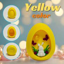 Easter Bunny Egg Gift Box, Rotate To Open Gift Box, Colorful Easter Eggs, Stands Upright, Unfilled Easter Egg, Perfect For Easter Gift, Valentine's Day Gift, Surprise Egg, Surprise Gift, Easter Hunt, Assorted Colors, Easter Decorations. Easter Egg Spinner Decor, Dual-Layer Rotating Design With Festive Scenes - Multicolor - View 7