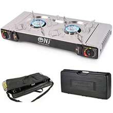 Double Burner Camping Stove - Portable Butane Gas Cooker With Case And Bag - as pic - View 1