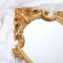 1pc Vintage Palace Wall Mirror Decor, Embossed Home Decoration Mirror, Tabletop Beauty Makeup Mirror, Bathroom Mirror Gifts Birthday Graduation